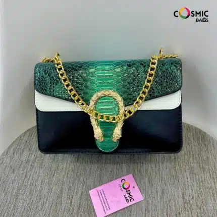 Snake Leather Bag Old Green