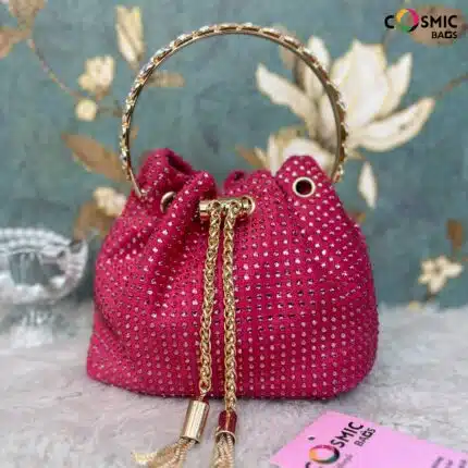 Putli Bag With Handle Pink Color